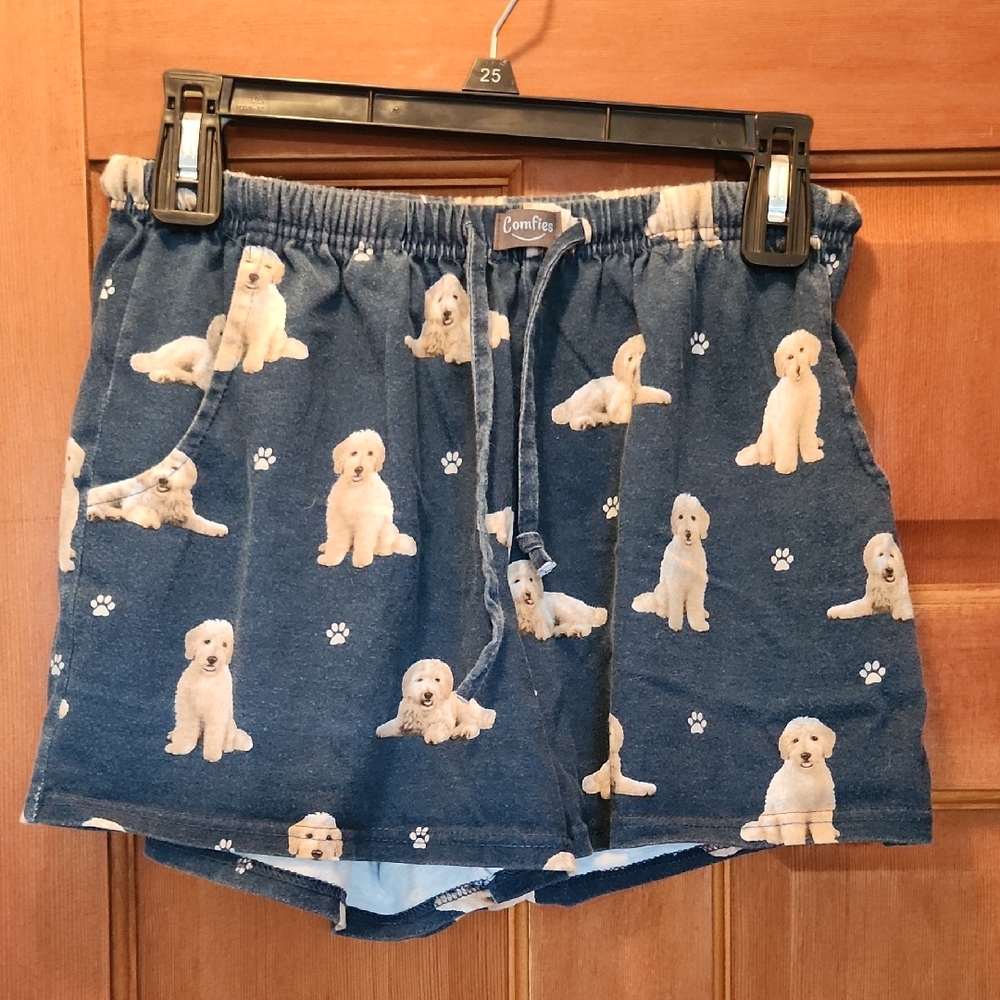 Comfies Blue Cozy Cute Dog Print Shorts